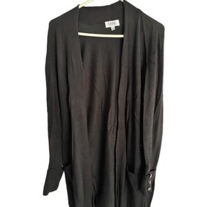 Black Open Front Cardigan - long length by Eleven